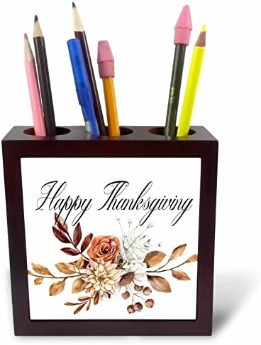 3drose Sretan Dan zahvalnosti sa lijepim jesenskim cvijećem-držači olovki za pločice