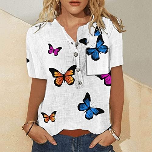 Košulje s kratkim rukavima za žene Ljeto Izlazak izlazaka za praznike Estetski grafički teers Henleyji
