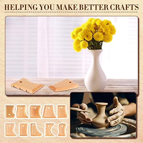 12 komada Keramika Foot Shaper Alati tekstura Keramika Clay Trimming Alati drveni profil Rib Bundle foot