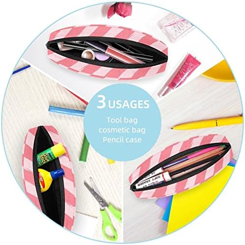 Guerotkr Case, olovka, futrola za olovke, torbica za olovke, mala torbica za olovke, klasični ružičasti prugasti umjetnički uzorak