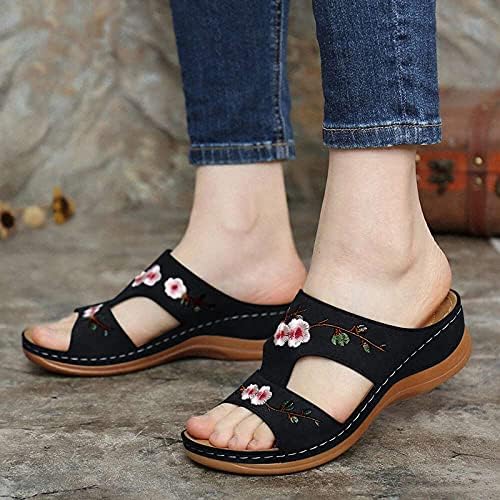 Usyfakgh sandale na platformi ljetne ženske modne klinaste sandale za cvijeće na petu ženske cipele