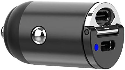 BoxWave Auto Punjač kompatibilan sa Motorola Moto E22s - Mini Dual PD Auto Punjač, brz, 2 USB punjač za Motorola Moto E22s-Jet Black
