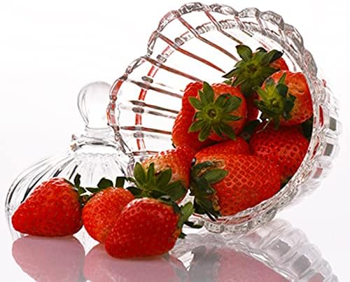 FEOOWV Set od 2, prozirna akrilna posuda za slatkiše sa poklopcem, kristalno prekrivene posude za slatkiše, dekorativne posude za tegle za slatkiše za švedski sto, zabavu, vjenčanje