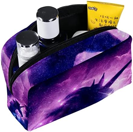 Tbouobt kozmetičke torbe za šminke za žene, male šminkerne torbice za šminku, svemir jednorog Galaxy Purple