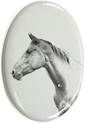 Art Dog Ltd. Akhal-Teke, Ovalni nadgrobni spomenik od keramičke pločice sa slikom konja