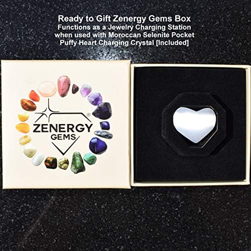 Zenergy Gems Napunila premium prirodna kristalna čipa narukvica od perle + marokanski selenit za punjenje kristala [uključeno]