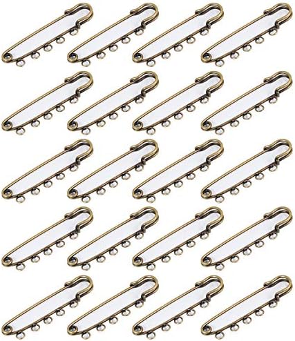 20 komada Metal Kilt Pin Brooch Clasp 5 rupa Sigurnosni pinovi Broš nalazi za umjetnost Šivenje zanata 1,7x5,6cm Brončani ton