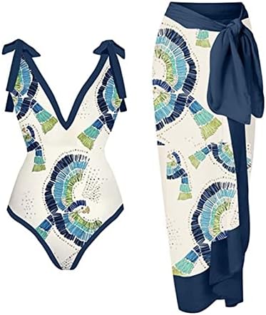Ženski kupaći kostimi 2 komada bikini Set sa suknjom Vintage štampani V izrez seksi trendi Casual kupaći kostim