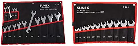 Sunex 9914A 14 komadna kuta set ključa CRV & Alati 9930 SAE STVERBY KOMPANSNI KOMPANSKI SET, 3/8-inčni