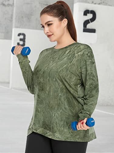 Foreyond ženski plus veličina dugih rukava sportski tee labavi fit atletic joga vježbanje rupe palca majice