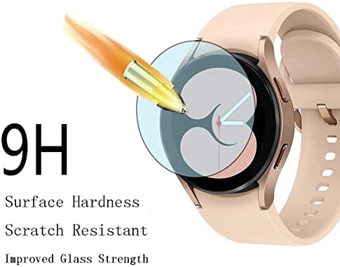 Shuaxi kompatibilan je za Samsung Galaxy Watch 4 zaštitni ekran 40mm, kaljeno staklo Film protiv ogrebotine visoke rezolucije Potpuno pokriće i meka TPU zaštitna futrola, prozirna