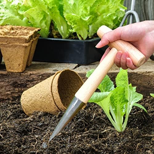 Eioflia 2kom ručni Dibber, alat za probijanje vrtnih rupa sa drvenom ručkom praktični alat za sadnice