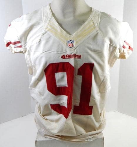 2012 San Francisco 49ers Ray McDonald # 91 Game Polovni bijeli dres 46 DP28489 - Neincign NFL igra rabljeni dresovi
