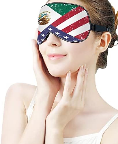 Vintage US Mexico Flag Maska za spavanje sa podesivim remen mekoj poklopcem za isključivanje zanimljenje
