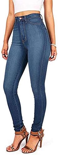 Andongnywell ženske uske rastezljive farmerke visokog struka Slim Fiit rastezljive teksas pantalone