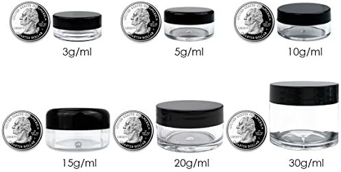 Beauticom 20 gram / 20ml Prazan čist mali okrugli putni kontejner Jar s poklopcima za make up prah, pigmenti