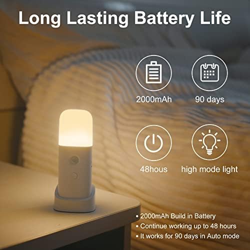Yelko Senzor Sensor Night Lampice, punjiva svjetla koja se baterija, zatamnjena stolna lampa s 5 nivoa Podesiva, bežična zatamnjana LED noćna svjetla za dom