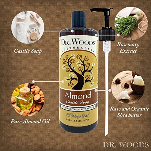 Dr. Woods bademov Kastiljski sapun sa organskim Shea maslacem i pumpom, 32 unce