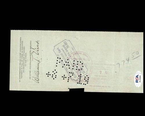 William Veeck PSA DNK potpisao X2 Chicago Cubs Check 7-31-1919 autogram-MLB potpisi za izrezivanje