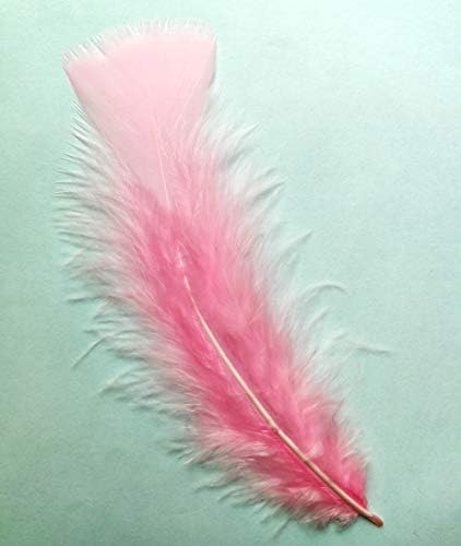 100kom Pink puretina Flat Feathers 4-6 inčni Fluffy perje za zanate maske kape dekoracija Dream