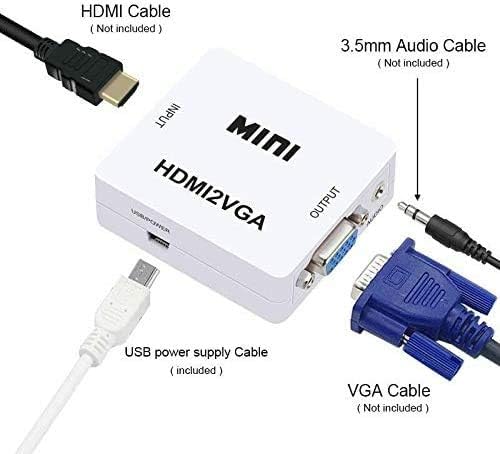 E-Universal Mini HDMI do VGA Converter 1080p Audio video signal izlaz HDMI2VGA Converter za set-Top Boxes PC laptop za HDTV projektor