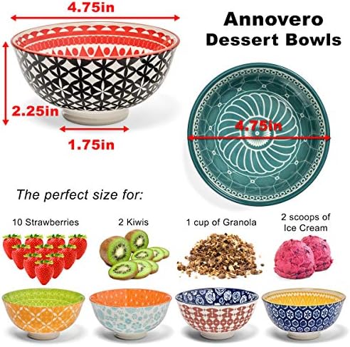 Annovero desertne posude od 6, posluživanje zdjelica set 3 snopa