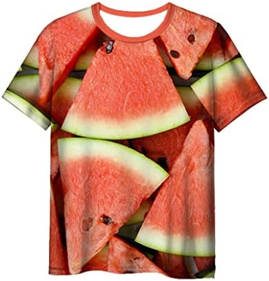 Keusyoi Funny 3D voćna lubenica za pucanje majica, atletski set muških rukava s kratkim rukavima