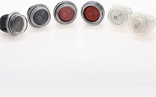 Okrugli prekidači prečnika 20 mm Crni Mini okrugli crno bijeli crveni 2-pinski Prekidač za uključivanje