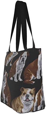 Engleski Bulldogs Platnena torba za žene, torba za namirnice za višekratnu upotrebu, slatke torbe, štampana
