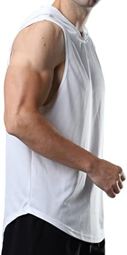 ROGUDUA muške tankere s kapuljačom top brzih košulja za suhe mišiće sa vježbama bez rukava bez rukava