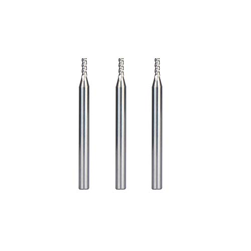 3 komada-3 valjka za krajnje mlinove za aluminijum, prečnik rezanja 2,0 mm HRC 55 CNC Spiralni ruter za aluminijum, bakar, staklena vlakna i druge obojene metale