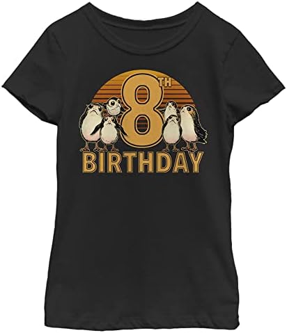 Star WARS posljednji Džedaj 8. rođendan sa Porgs djevojkama s kratkim rukavom majica