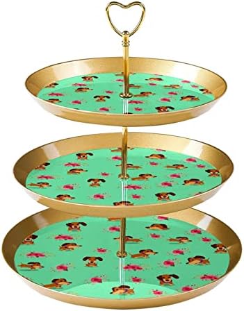 Lyetny 3-rajdni desertni stalak za kolač od zlatnog cupcake za čišćenje za čajnu zabavu, vjenčanje