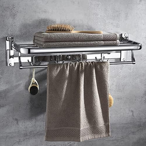 Sklopivi nosač ručnika od nehrđajućeg čelika Dvoslojni kupatilo zidni perforirani stalak sa kukom