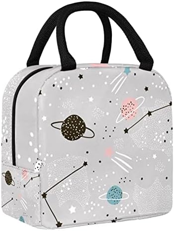 Guerotkr torba za ručak za žene, kutija za ručak za muškarce, ženska kutija za ručak, universe star star planet constellation pattern