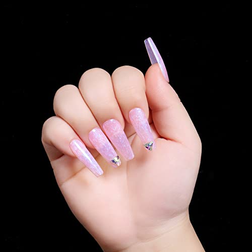 AIMEILI svijetlo Pink Pearl Gel za nokte, Shimmer Mermaid Gel za nokte namočite U V Gel za nokte - 10ml