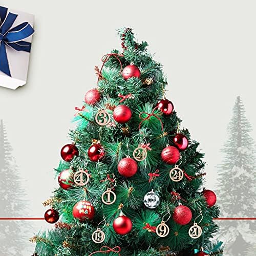 BAISITEJIA & nbsp;Božićni ukrasi, 1 Set Wood Advent Calendar privjesak no Burs Decorative 1-24