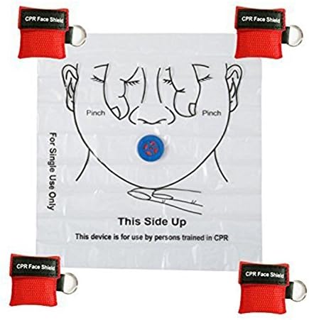 LSIKA-Z Pakovanje 10pcs CPR štitnika za zaštitu od lica za lice privjesak za ključeve za ključeve hitne pomoći CPR džepna maska ​​za prvu pomoć ili CPR trening