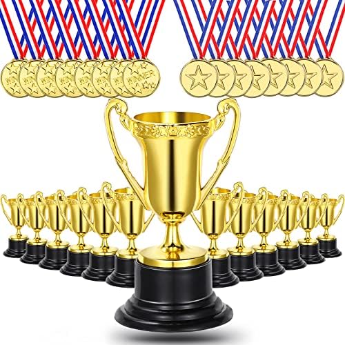 48 kom Mini zlatni nagrada Trofej za djecu Odrasli uključuju zlatni plastični trofejni šalicu