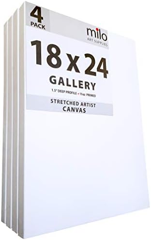 Milo istegnuto umjetnik Canvas | 18x24 inča | 4 pakovanje | 1,5 inčni profil guste galerije