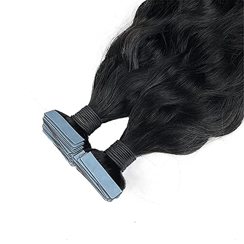 Crna Beauty perika 30 inča duga prirodna valovita traka u produžetku za ljudsku kosu brazilska Remy Skin traka za potku kosa prirodna crna ljepljiva traka na produžetku kose 100g 40kom ), 28 inča 40kom