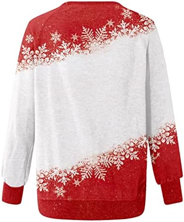 Ženske božićne džempere Ležerne prilike modne printe na dugih rukava O-izrez Top Hoodies