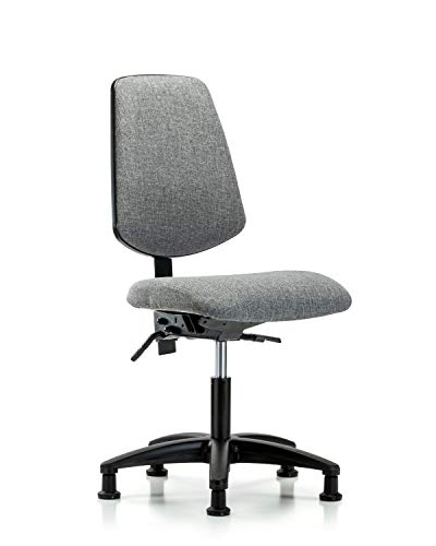 LabTech sjedeća LT41395 stolica za visinu stola od tkanine sa srednjim leđima najlonska baza, Glides, siva