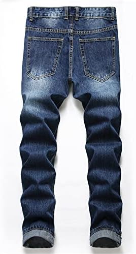 Muške lagane Hip Hop farmerke Ripped ravne noge oprane džins farmerke Vintage rastezljive Jean pantalone
