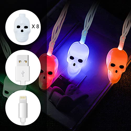 Evuonu LED Halloween Svjetla za punjenje kabela za punjenje, automatsko mijenjanje boje USB kabela za punjač
