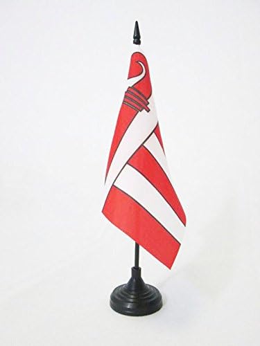 AZ Flag kanton zastava za stolu 5 '' x 5 '' - Jura - JU stola zastava 15 x 15 cm - crna plastična stick i baza