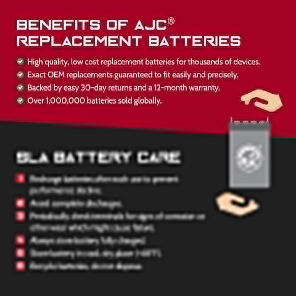 AJC baterija Kompatibilna sa moderne djecom VIP sa LED kotačima i MP3 playerom MKSX1 12V 12Ah baterija