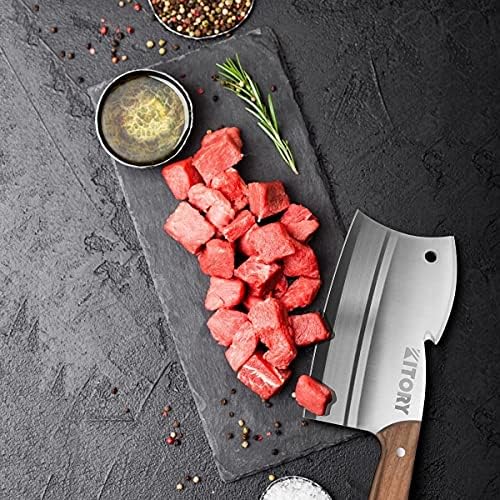 Kućišta Meso Cleaver QQHz + 7-inčni mesar nož za kamen kovanog kuhinjskog noža ZF01