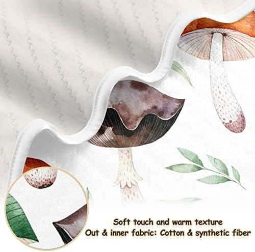 Swaddle pokriva jesen lišće živa sa gljivama pamučna pokrivač za dojenčad, primanje pokrivača, lagana mekana prekrivačica za krevetić, kolica, raketa, 30x40 u