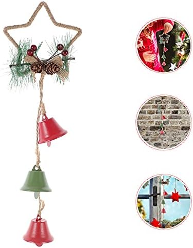 Prettyzoom božićna vješalica za bogorupa Crvena bobica Pinecones Jingle zvono viseći ukrasi rustikalni vintage Farmhouse vijenac za ukrašavanje božićnog odmora